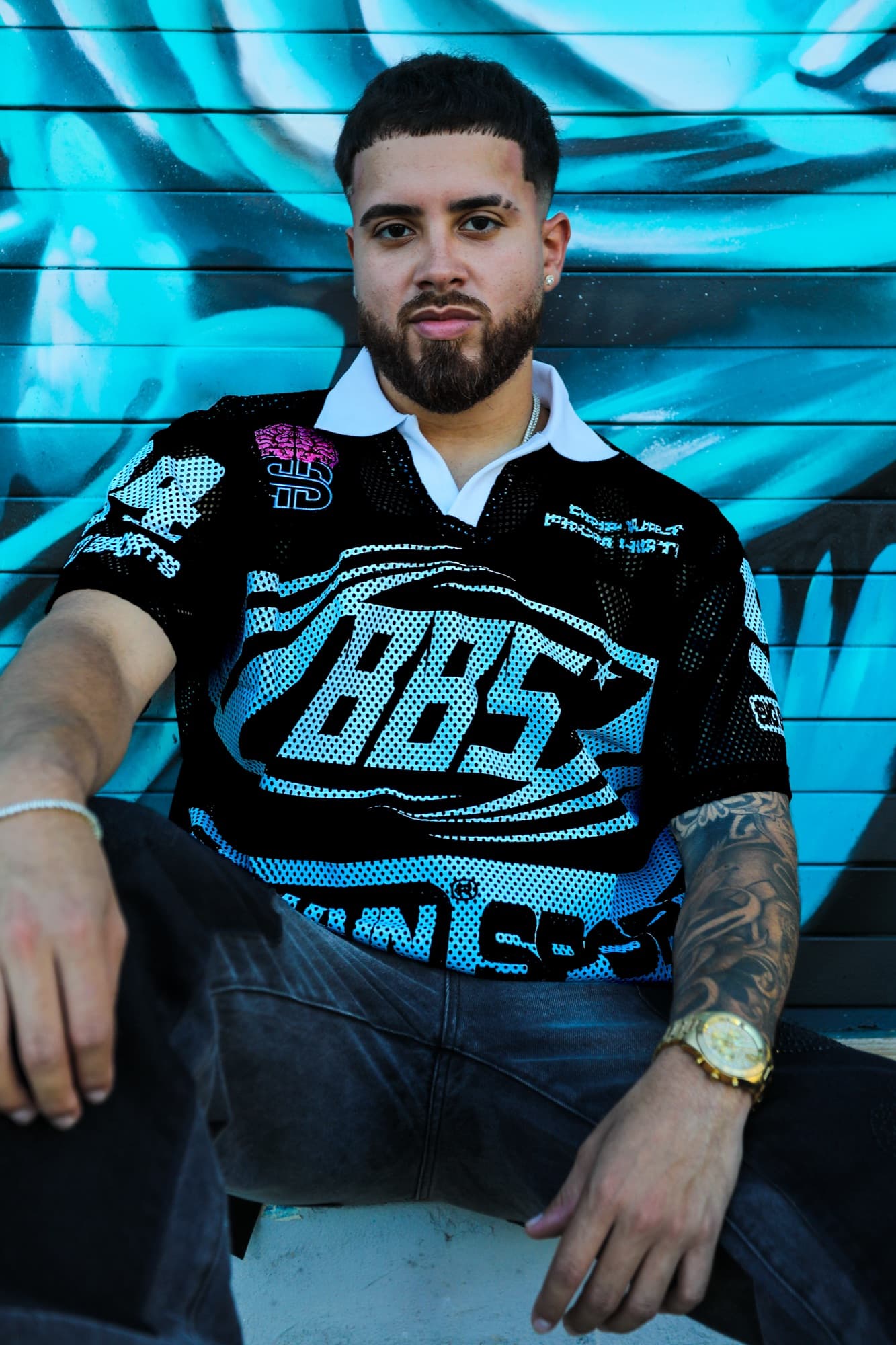 Portrait in the jersey against clean light