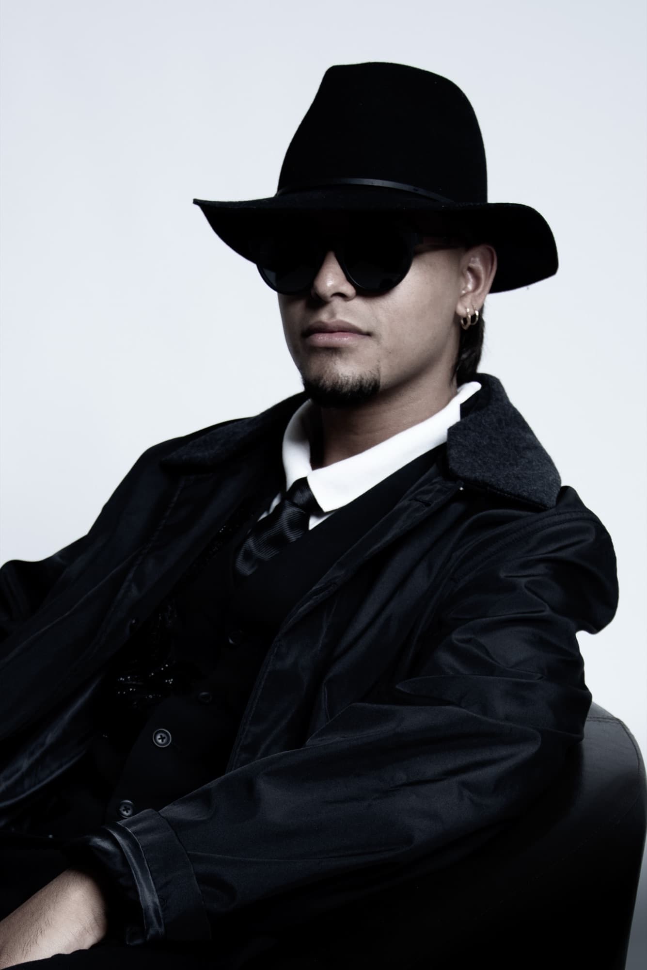 Seated pose in the studio